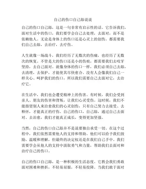 自己的伤口自己舔说说