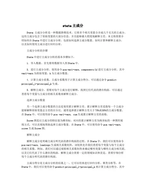 stata主成分