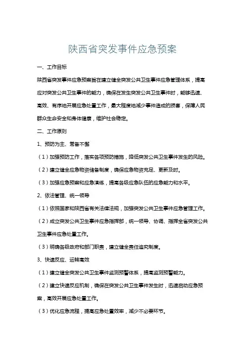 陕西省突发事件应急预案