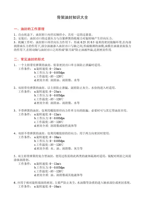 油封常用知识