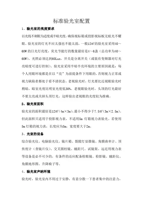 验光室配置