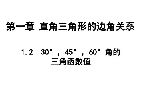 北师大版九年级数学下册第一章30°,45°,60°角的三角函数值课件