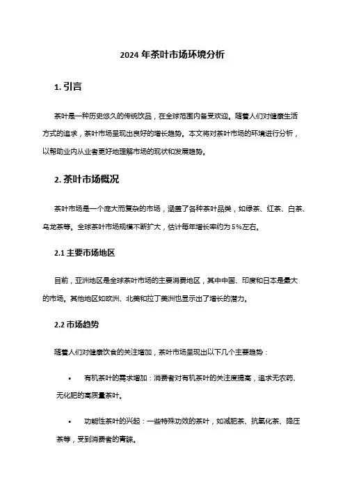 2024年茶叶市场环境分析