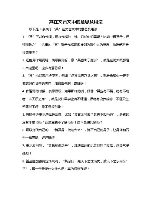 其在文言文中的意思及用法