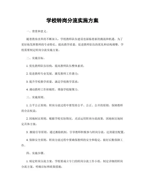 学校转岗分流实施方案