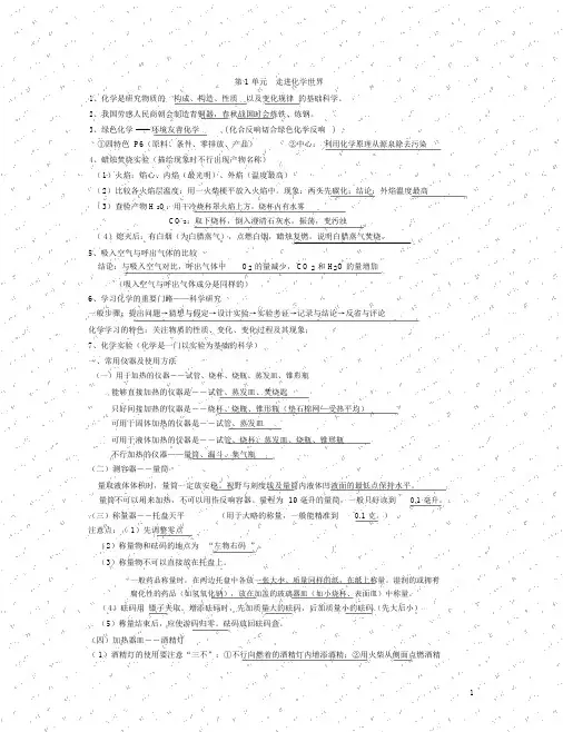 (完整版)九年级化学沪教版各章节知识点(必备),推荐文档