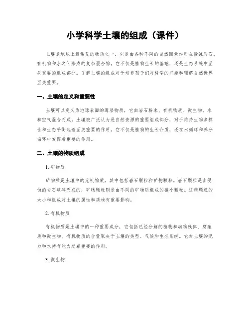 小学科学土壤的组成(课件)