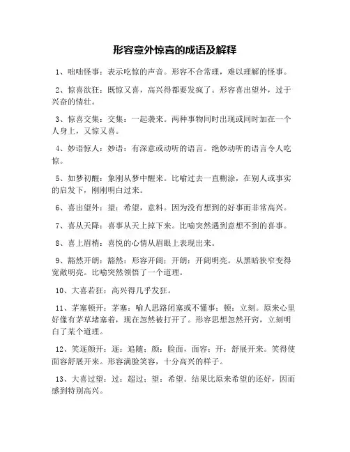 形容意外惊喜的成语及解释