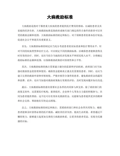 大病救助标准