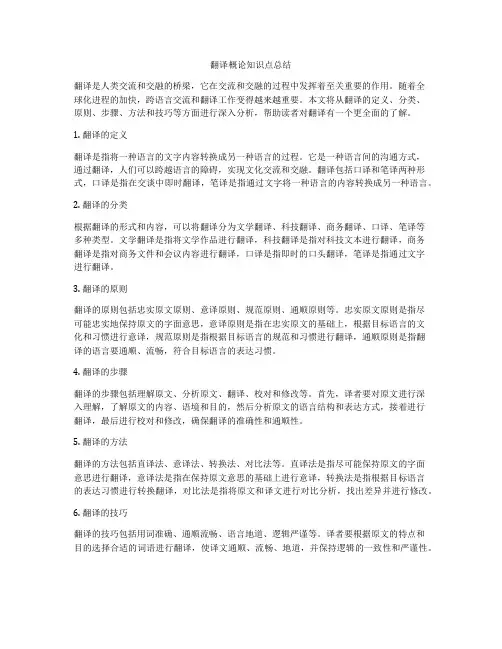 翻译概论知识点总结