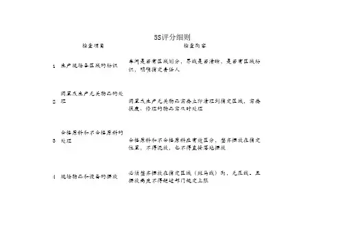 5S检查标准