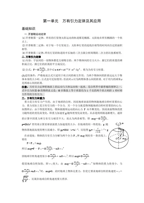 万有引力定律及其应用
