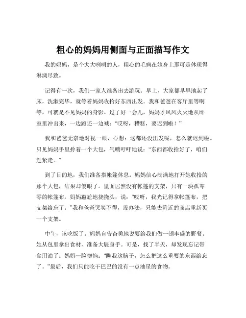 粗心的妈妈用侧面与正面描写作文