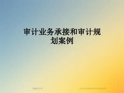 审计业务承接和审计规划案例