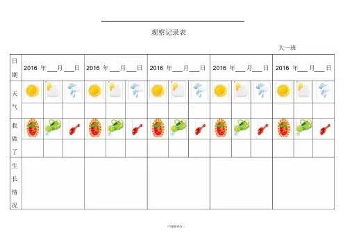 自然角观察记录表(表格)