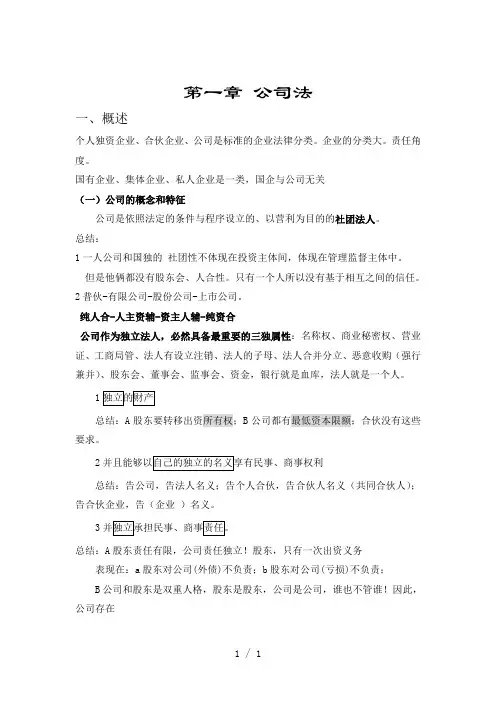商法经济法讲义word版