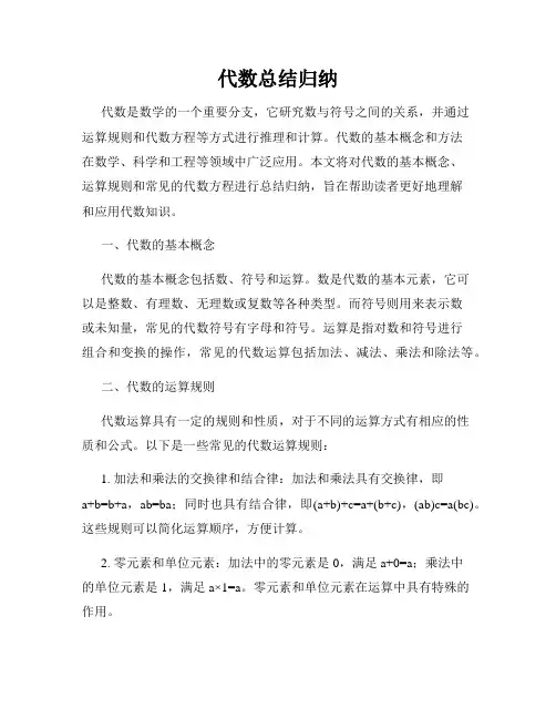 代数总结归纳