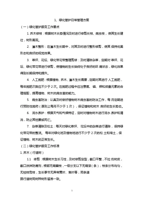 绿化管护日常管理