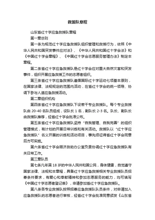 救援队章程