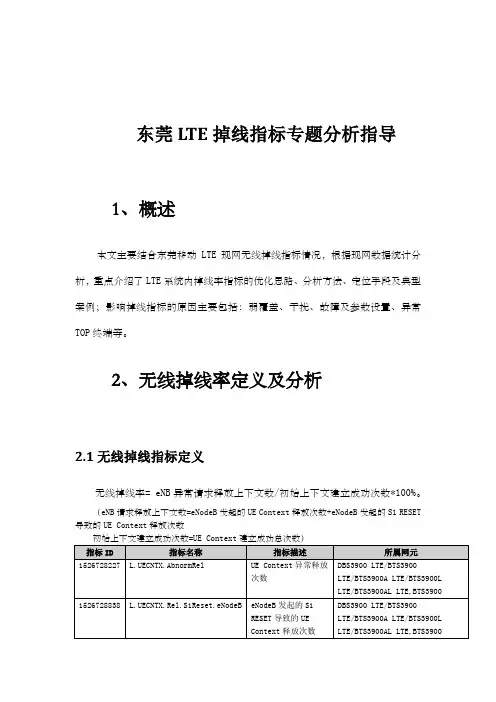 lte掉线专题分析指导 v