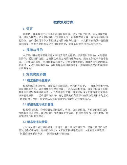 微群策划方案