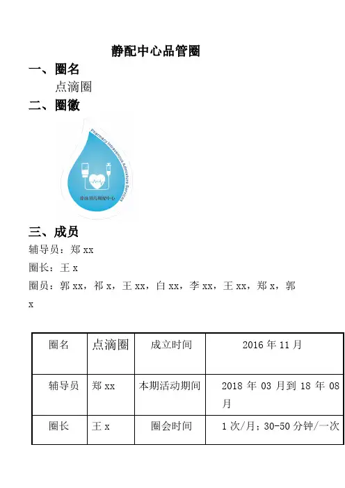 静配中心品管圈2018