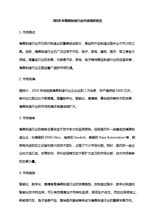 2023年模具制造行业市场调研报告