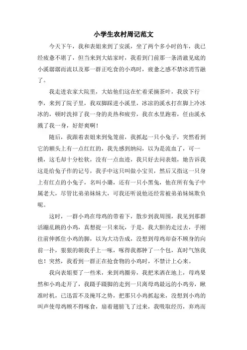 小学生农村周记范文