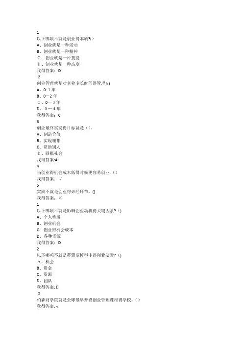 创业管理实战作业