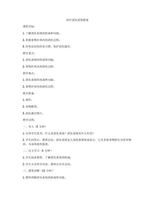 初中消化系统教案