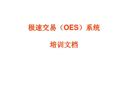 极速交易(OES)系统培训文档