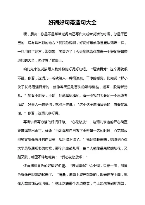 好词好句带造句大全