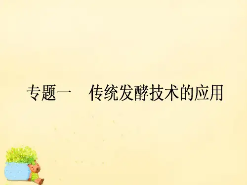 高考生物一轮复习 专题一 传统发酵技术的应用课件 新人教版选修1