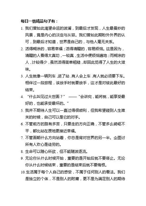 每日一悟精品句子