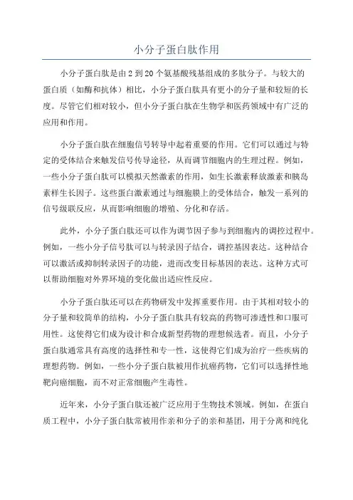 小分子蛋白肽作用