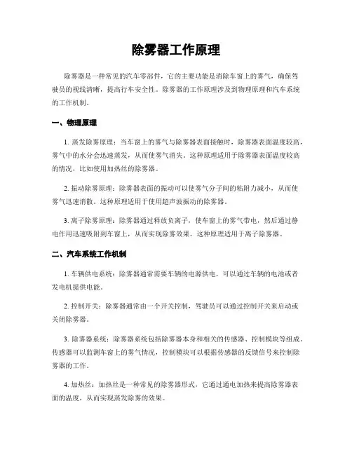 除雾器工作原理