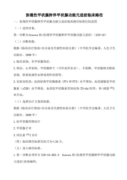 弥漫性甲状腺肿伴甲状腺功能亢进症临床路径