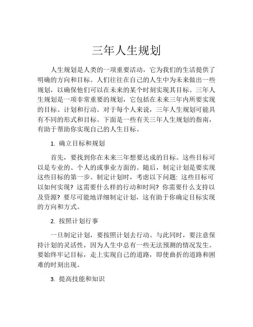 三年人生规划