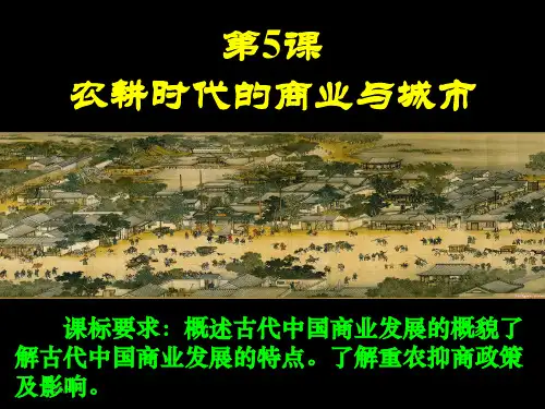 岳麓书社版高中历史必修二1.5《农耕时代的商业与城市》课件(38张)(共39张PPT)