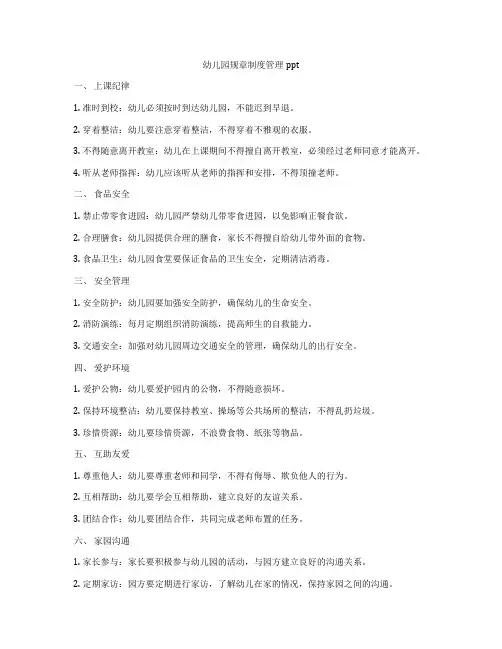 幼儿园规章制度管理ppt