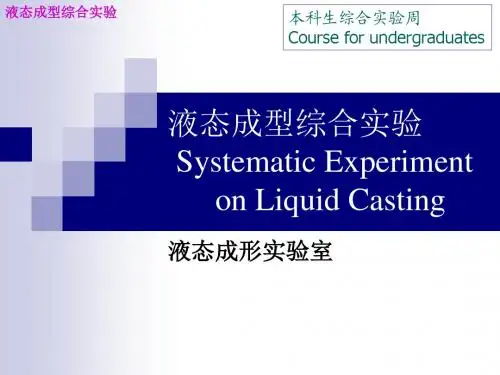 液态成型综合实验SystematicExperimentonLiquidCasting