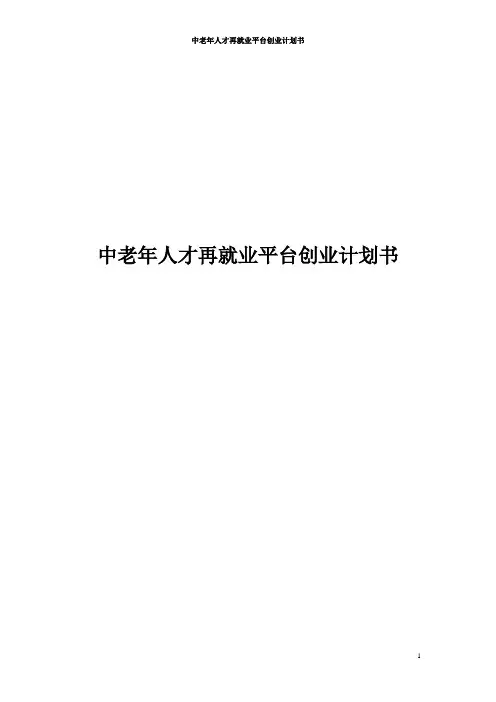中老年人才再就业平台创业计划书