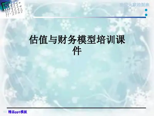 估值与财务模型培训课件
