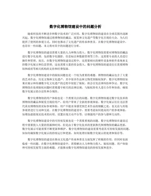 数字化博物馆建设中的问题分析