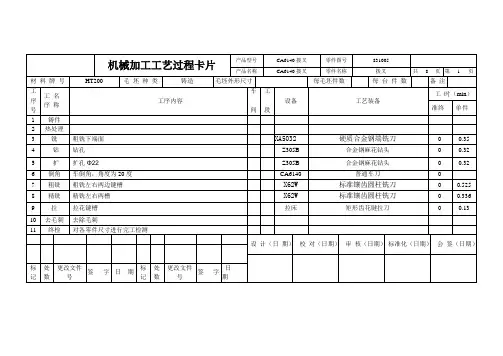 ca614拨叉8315工艺卡片