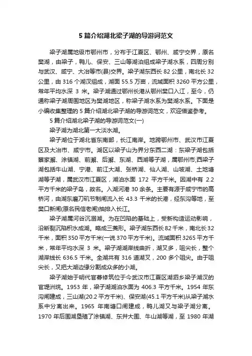 5篇介绍湖北梁子湖的导游词范文
