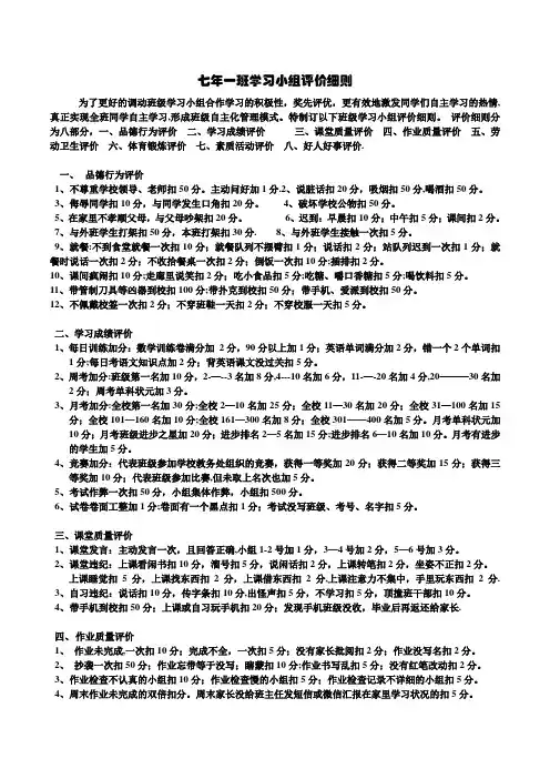 7.1学习小组考核细则【范本模板】