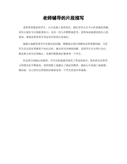 老师辅导的片段描写