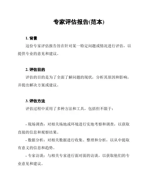 专家评估报告(范本)