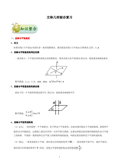 平面垂直的判定及其性质